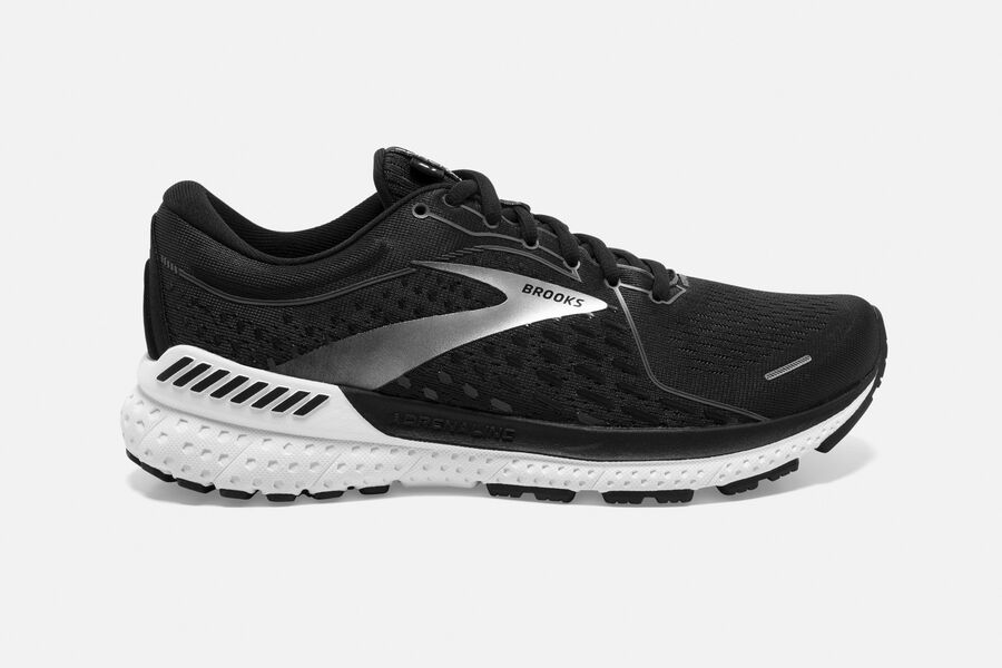 Brooks Israel Adrenaline GTS 21 Road Running Shoes Womens - Black/White - EBG-260379